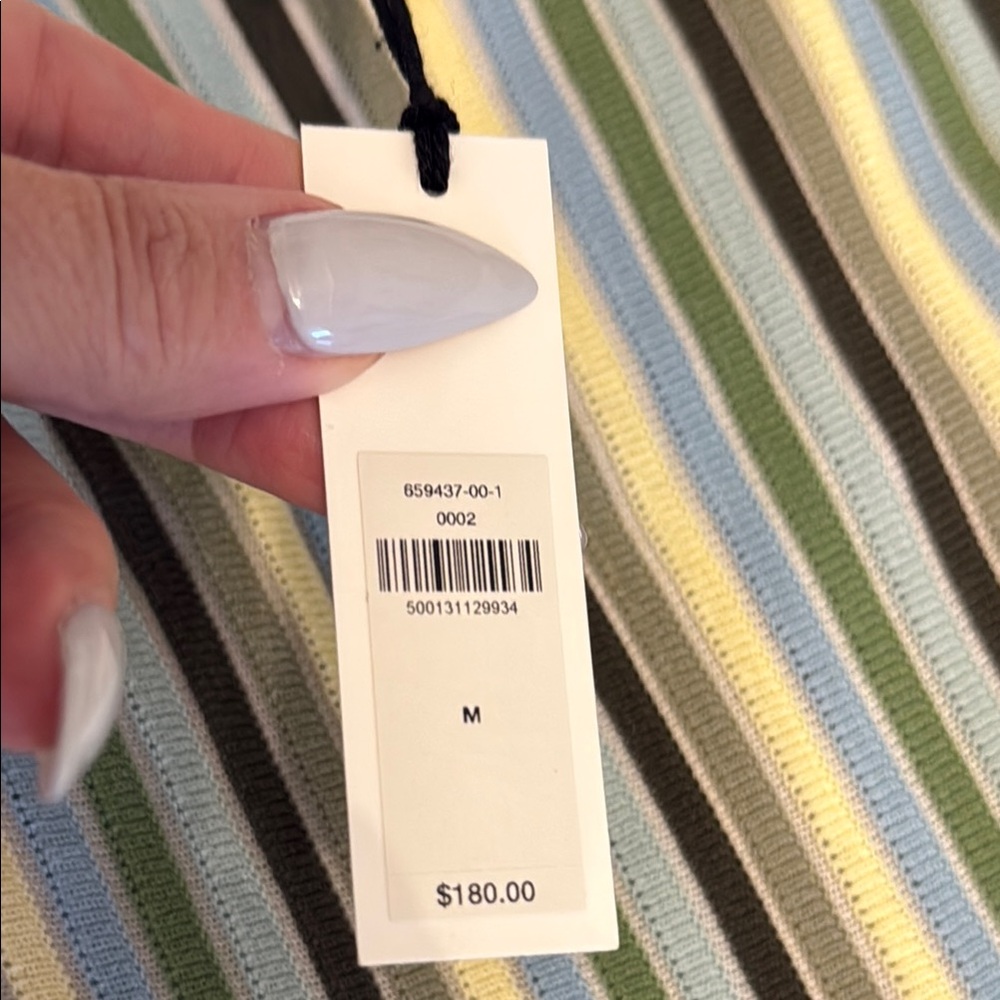 Banana republic  Striped Mid Dress size M NEW WITH TAGS Green, Blue, and Yellow - Picture 4 of 10